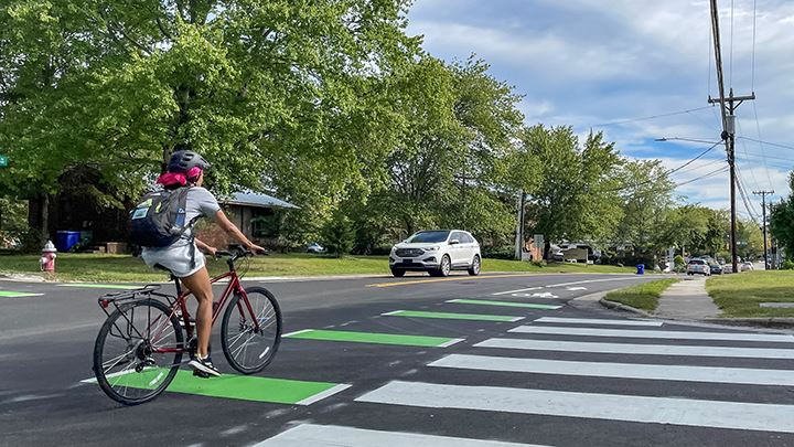 bicyclist in Carrboro