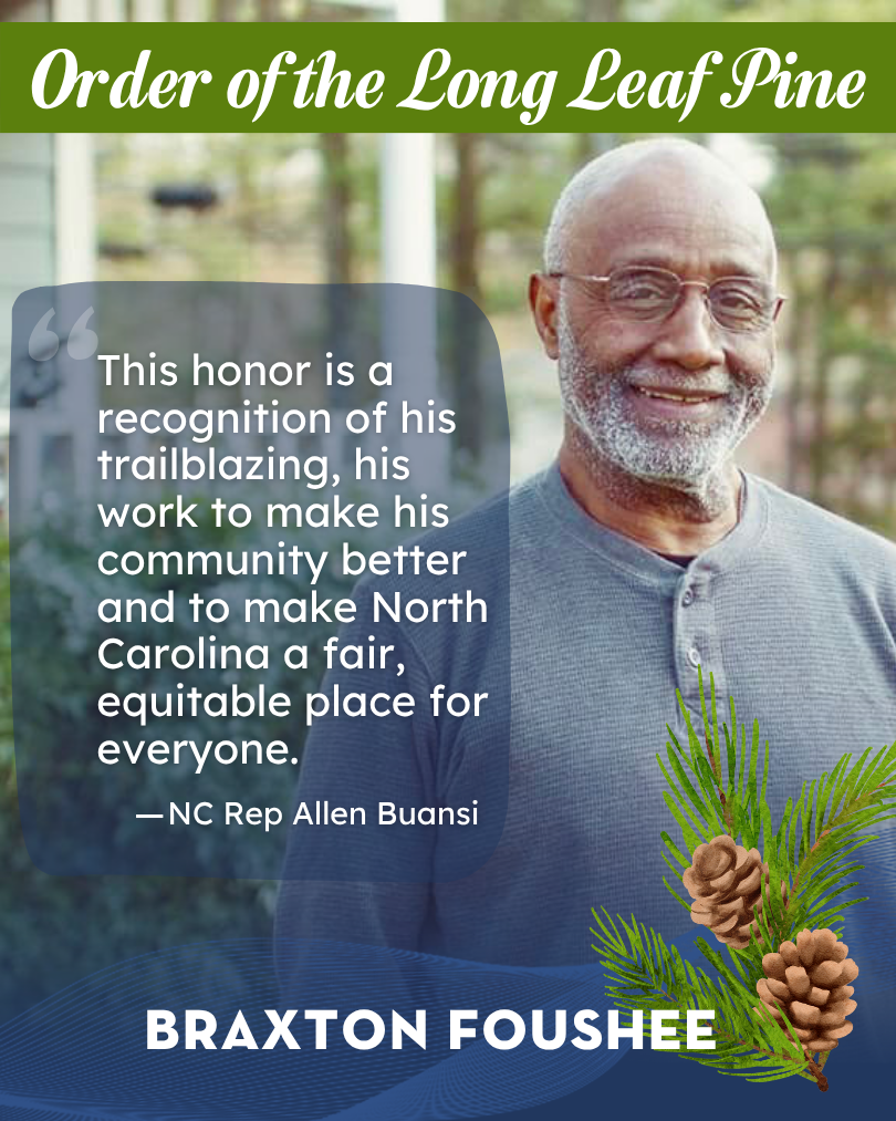 Braxton Foushee to receive Order of the Long Leaf Pine