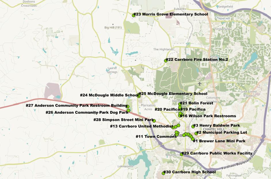 Carrboro Urban Forestry Map